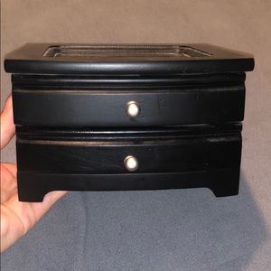 black wooden jewelry box